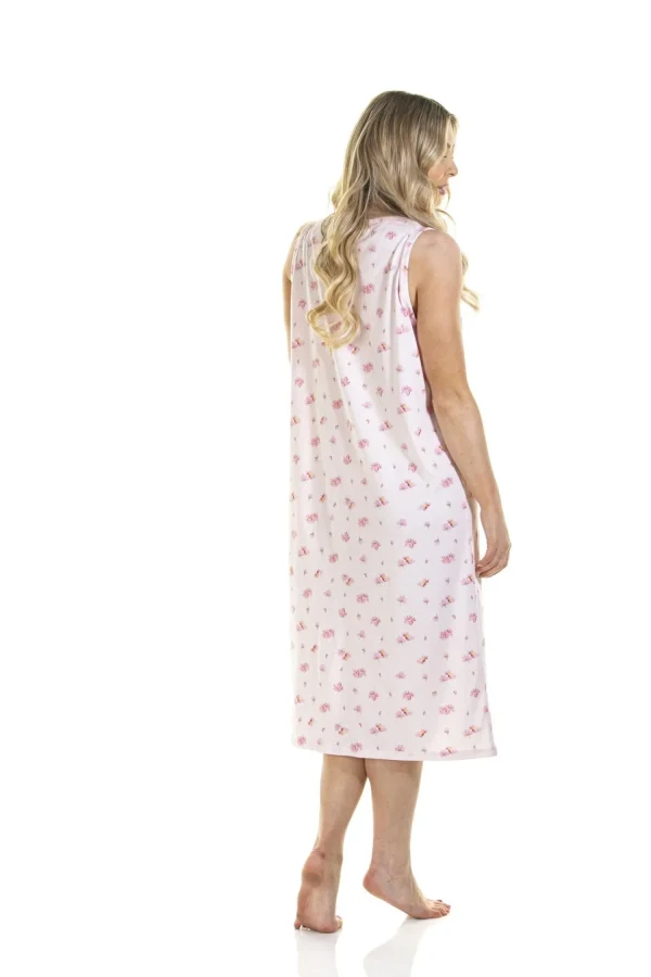 La Marquise Nighties | Pink Blush Jersey Sleeveless Nightie - Pink
