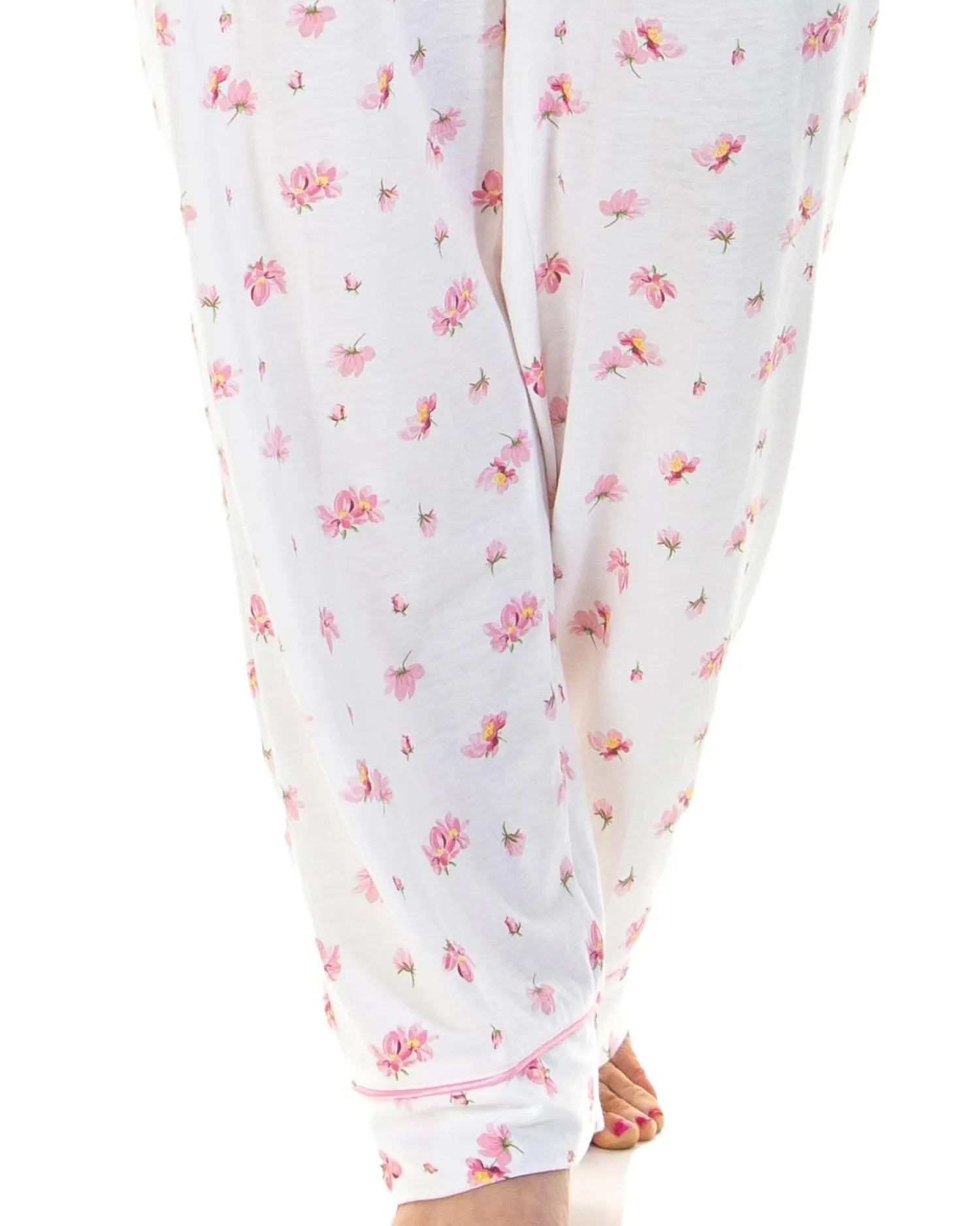 la_marquise_pink_blush_je_2.webp La Marquise Pyjamas | Pink Blush Jersey Button Pyjamas - Ivory