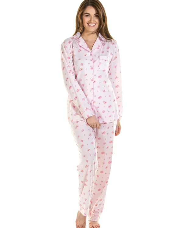 La Marquise Pyjamas | Pink Blush Jersey Button Pyjamas - Pink