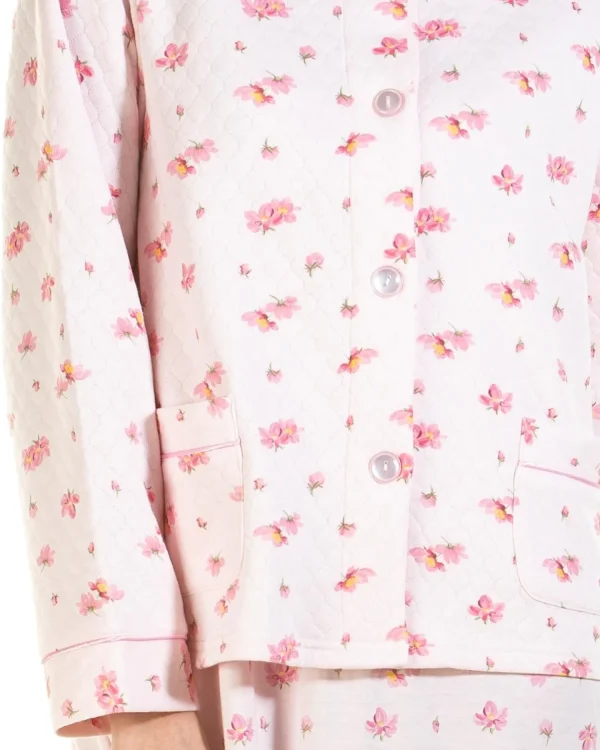 La Marquise Dressing Gowns | Pink Blush Mock Quilt Bed Jacket - Pink