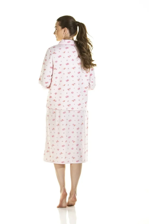 La Marquise Dressing Gowns | Pink Blush Mock Quilt Bed Jacket - Pink