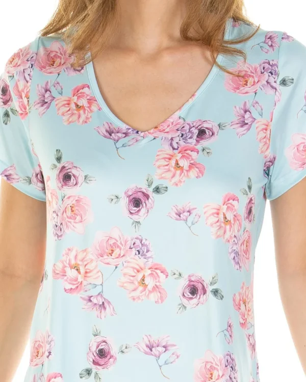 La Marquise Pyjamas | Silkyknit Summer Garden Pyjamas - Blue