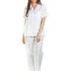 La Marquise Pyjamas | Spring Blossom Woven Tailored Pyjamas - Blue