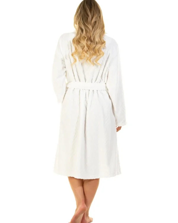 La Marquise Dressing Gowns | Tulip Embossed Dressing Gown - Ivory