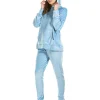 La Marquise Pyjamas | Velour Lounge Hooded Pyjamas - Blue
