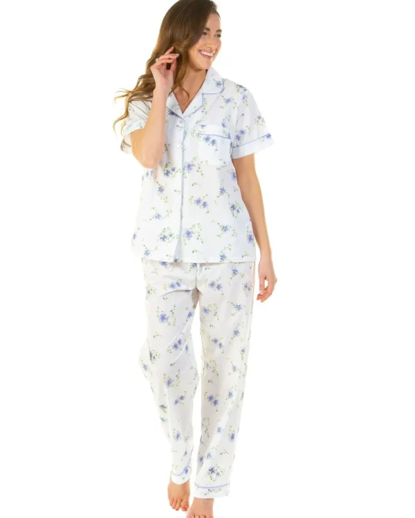 La Marquise Pyjamas | Wallflower Button Pyjamas - Blue