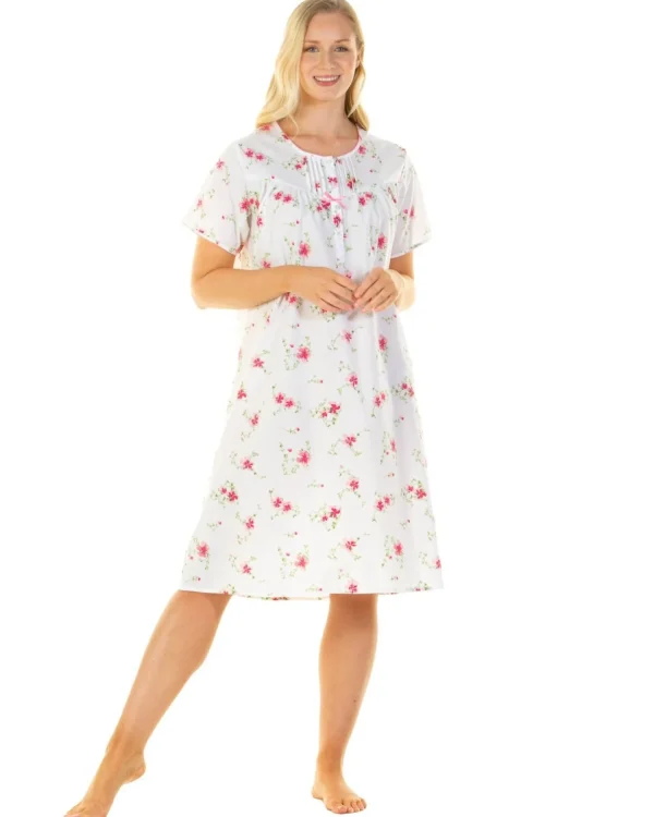La Marquise Nighties | Wallflower Short Sleeve Nightie - Pink