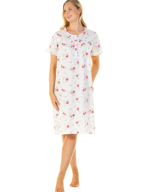 La Marquise Nighties | Wallflower Short Sleeve Nightie - Pink