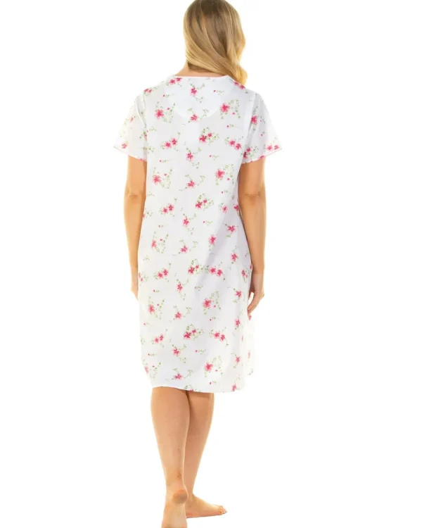La Marquise Nighties | Wallflower Short Sleeve Nightie - Pink