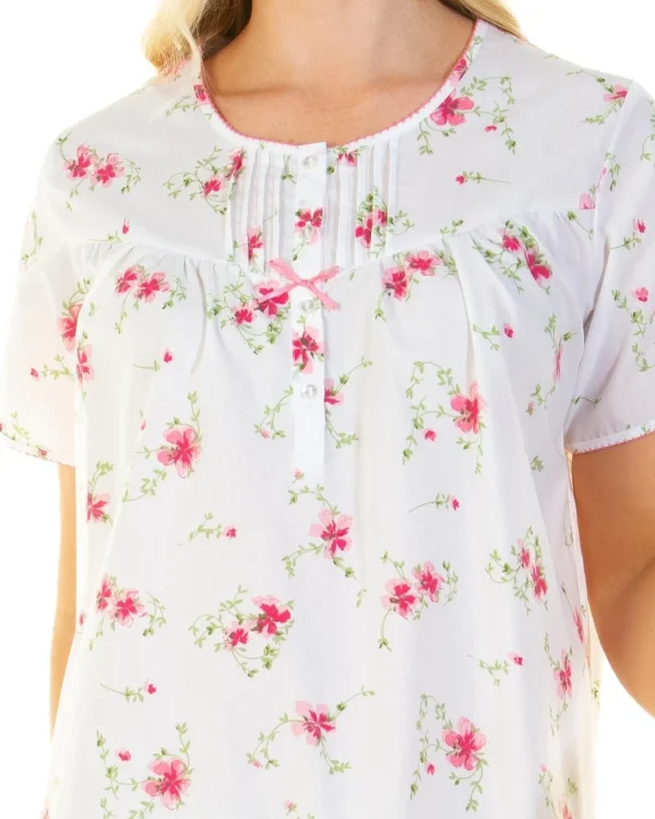 La Marquise Nighties | Wallflower Short Sleeve Nightie - Pink