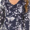La Marquise Pyjamas | Winter Floral Long Sleeve Pyjamas - Navy