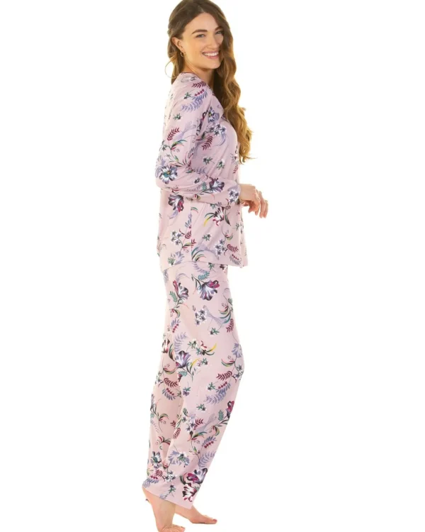 La Marquise Pyjamas | Winter Floral Long Sleeve Pyjamas - Pink