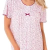 Lady Olga Nighties | 100% Jersey Cotton Short Sleeve Nightie - Pink
