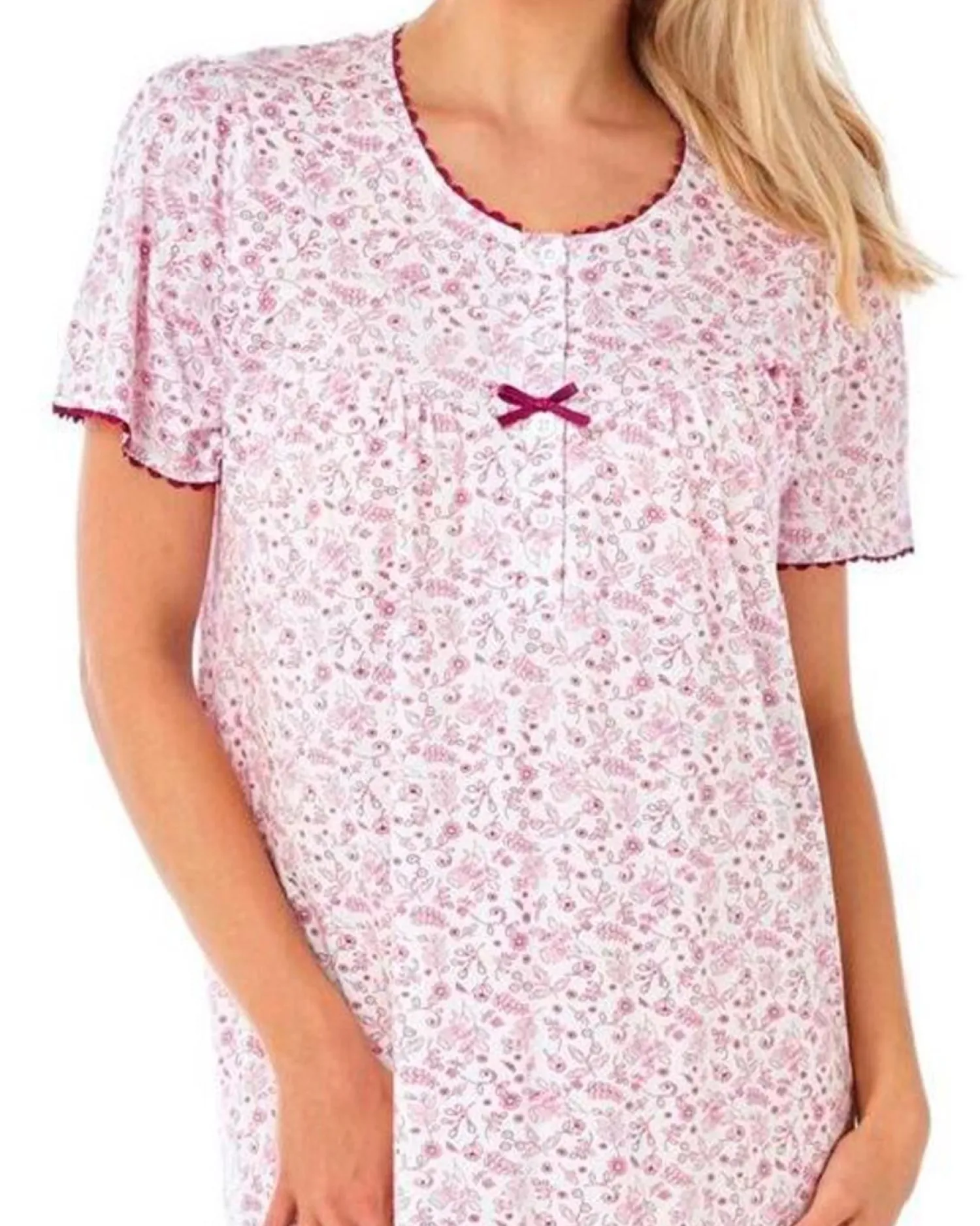 lady_olga__jersey_cotton__0-1.webp Lady Olga Nighties | 100% Jersey Cotton Short Sleeve Nightie - Pink