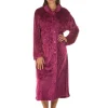 Lady Olga Dressing Gowns | Embossed Button Dressing Gown - Rose