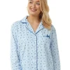 Lady Olga Pyjamas | Holly Winceyette Long Sleeve Pyjamas - Soft Blue