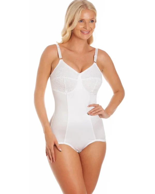 Lady Olga Shapewear | Lace Cup Control Corselette - White