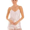Lady Olga Pyjamas | Luxury Satin Camisole - Pink