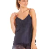 Lady Olga Pyjamas | Luxury Satin Camisole - Navy