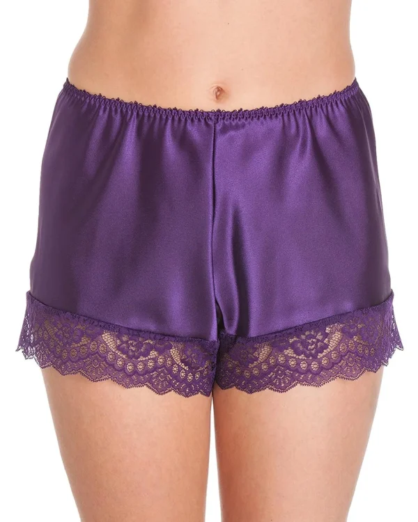 Lady Olga Pyjamas | Luxury Satin French Knickers - Plum