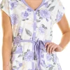Lady Olga Pyjamas | Roses Jersey Cropped Pyjamas - Lilac