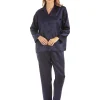Lady Olga Pyjamas | Satin Pyjamas - Navy