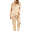 Lady Olga Pyjamas | Satin Pyjamas - Gold