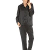 Lady Olga Pyjamas | Satin Pyjamas - Black