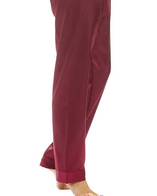 Lady Olga Pyjamas | Satin Pyjamas - Claret