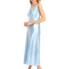 Lady Olga Nighties | Satin Wide Strap Nightdress - Pale Blue