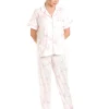 Lady Olga Pyjamas | Short Sleeve Jersey Floral Pyjamas - Pink