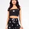Loungeable Pyjamas | Black Star Bandeau Short Pyjamas