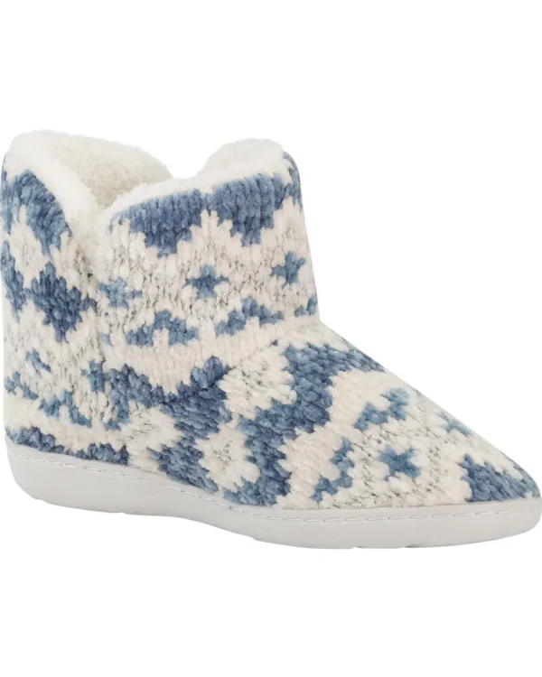 Loungeable Slippers | Blue Fairisle Bootie Slippers
