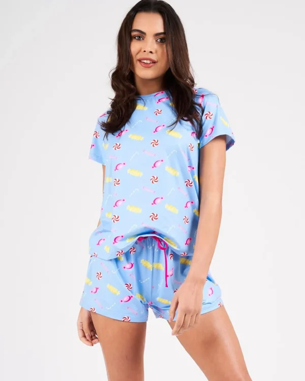 Loungeable Pyjamas | Blue Sweet Dreams Short Pyjamas