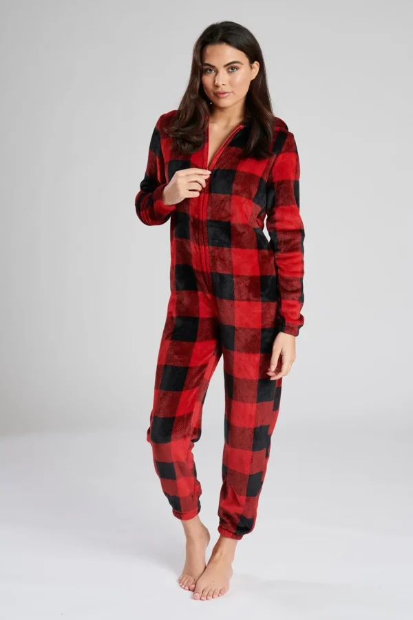 Loungeable Onesies | Check Print Reindeer Onesie