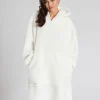 Loungeable Loungewear | Cream Sherpa Fleece Oversized Snuggle Hoodie