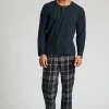 Men Loungeable Fleece & Brushed Cotton Pyjamas - Navy