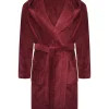 Men Loungeable Fleece Dressing Gown - Burgundy