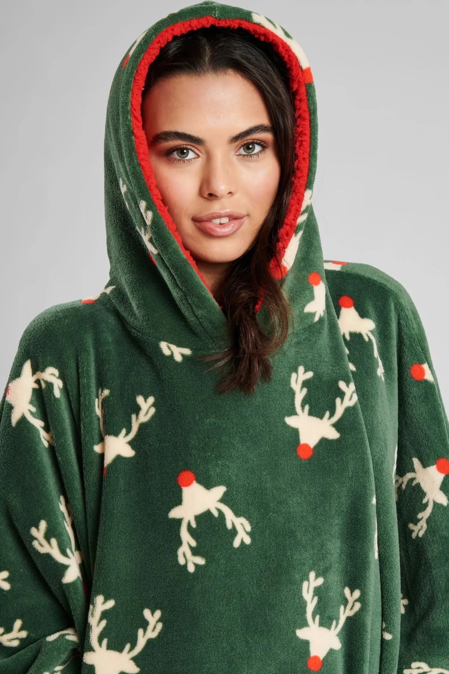 loungeable_forest_reindee_2-1.webp Loungeable Loungewear | Forest Reindeer Hooded Long Poncho
