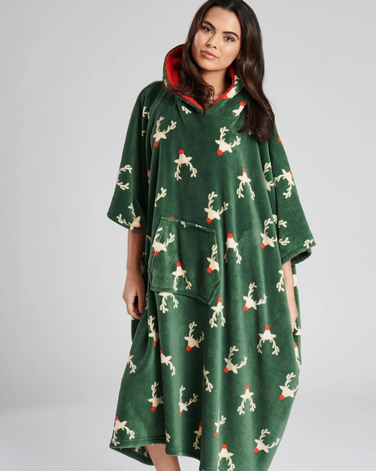 loungeable_forest_reindee_5-1.webp Loungeable Loungewear | Forest Reindeer Hooded Long Poncho