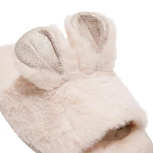Loungeable Slippers | Fur Bunny Ear Slippers - Beige