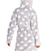 Loungeable Dressing Gowns | Grey Heart Dressing Gown