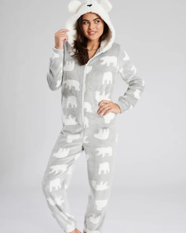 Loungeable Onesies | Grey Polar Bear Onesie