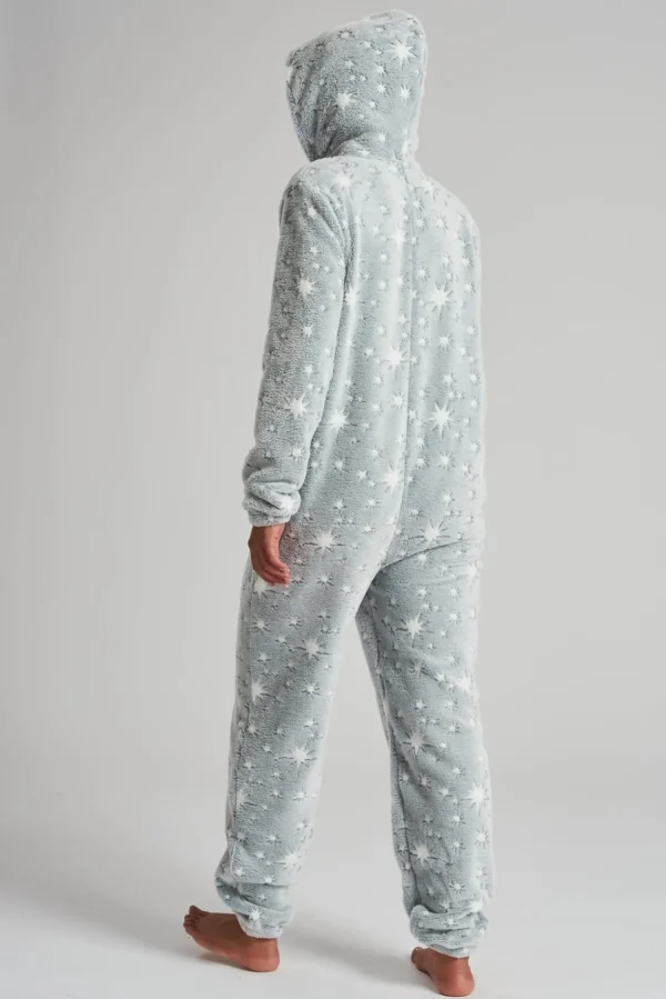 Loungeable Onesies | Grey Sparkle Star Onesie