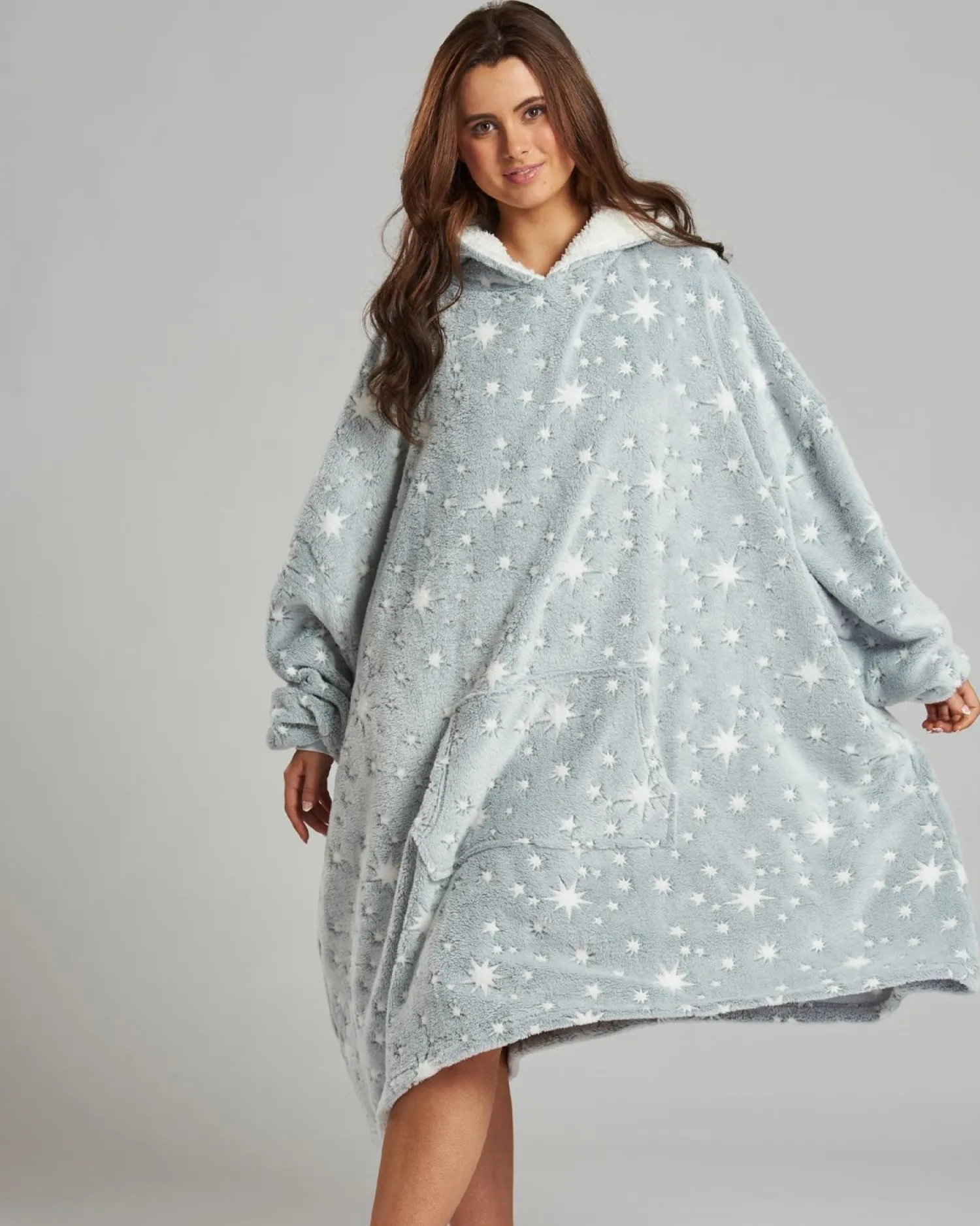 loungeable_grey_sparkle_s_1-1.webp Loungeable Loungewear | Grey Sparkle Star Blanket Hoodie