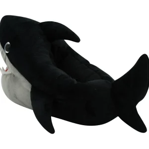 Men Loungeable Mens Black Shark Slippers