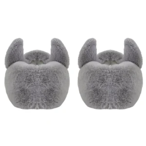 Men Loungeable Mens Grey Wolf Slippers