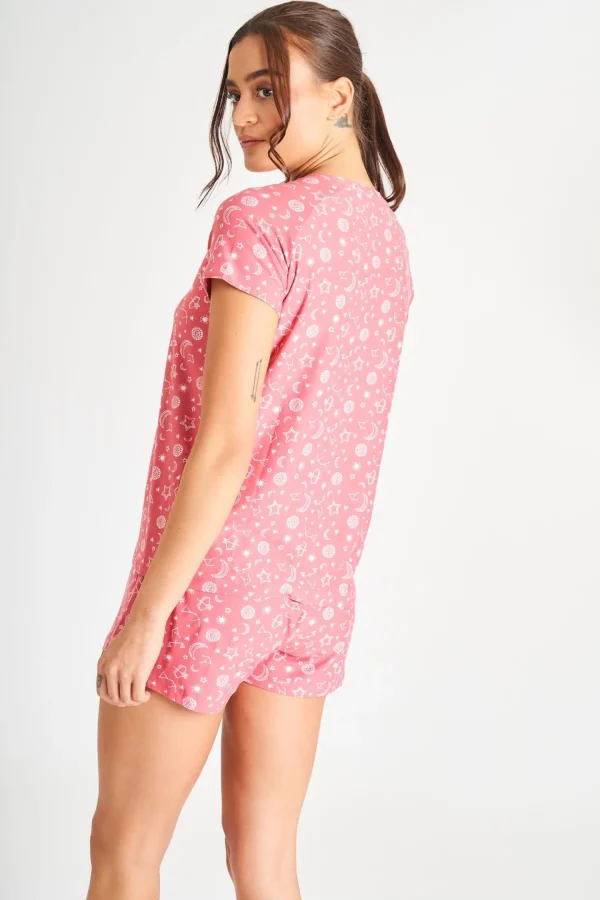 Loungeable Pyjamas | Pink Astrology Short Pyjamas