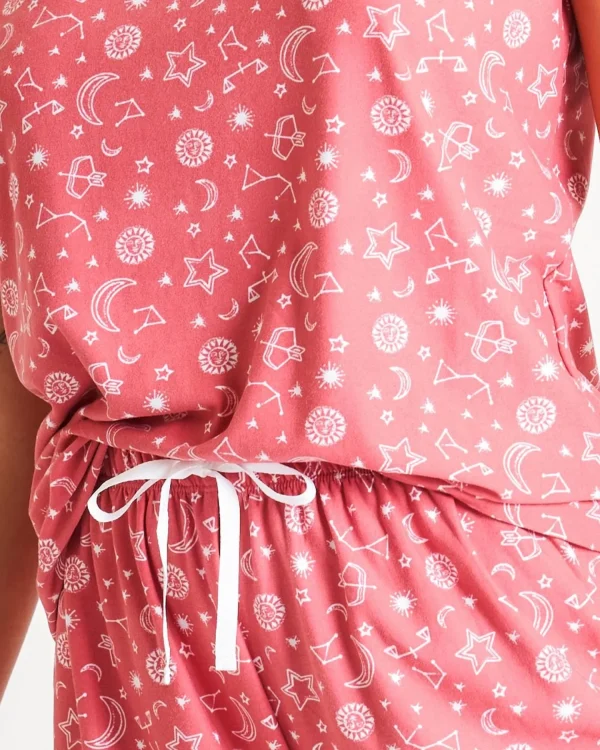 Loungeable Pyjamas | Pink Astrology Short Pyjamas