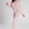 Loungeable Onesies | Pink Houndstooth Onesie